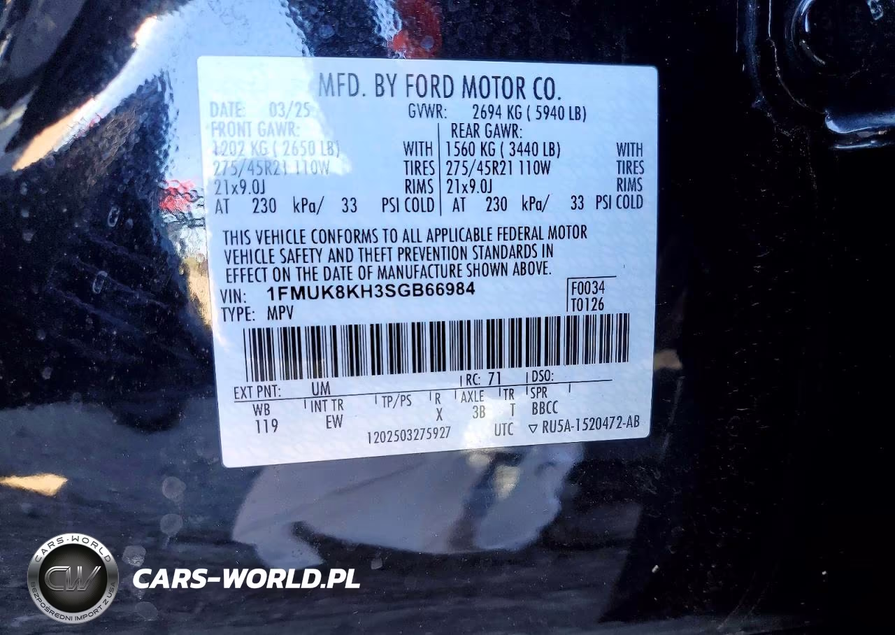2025 Ford Explorer St-Line VIN:1FMUK8KH3SGB66984 - 12