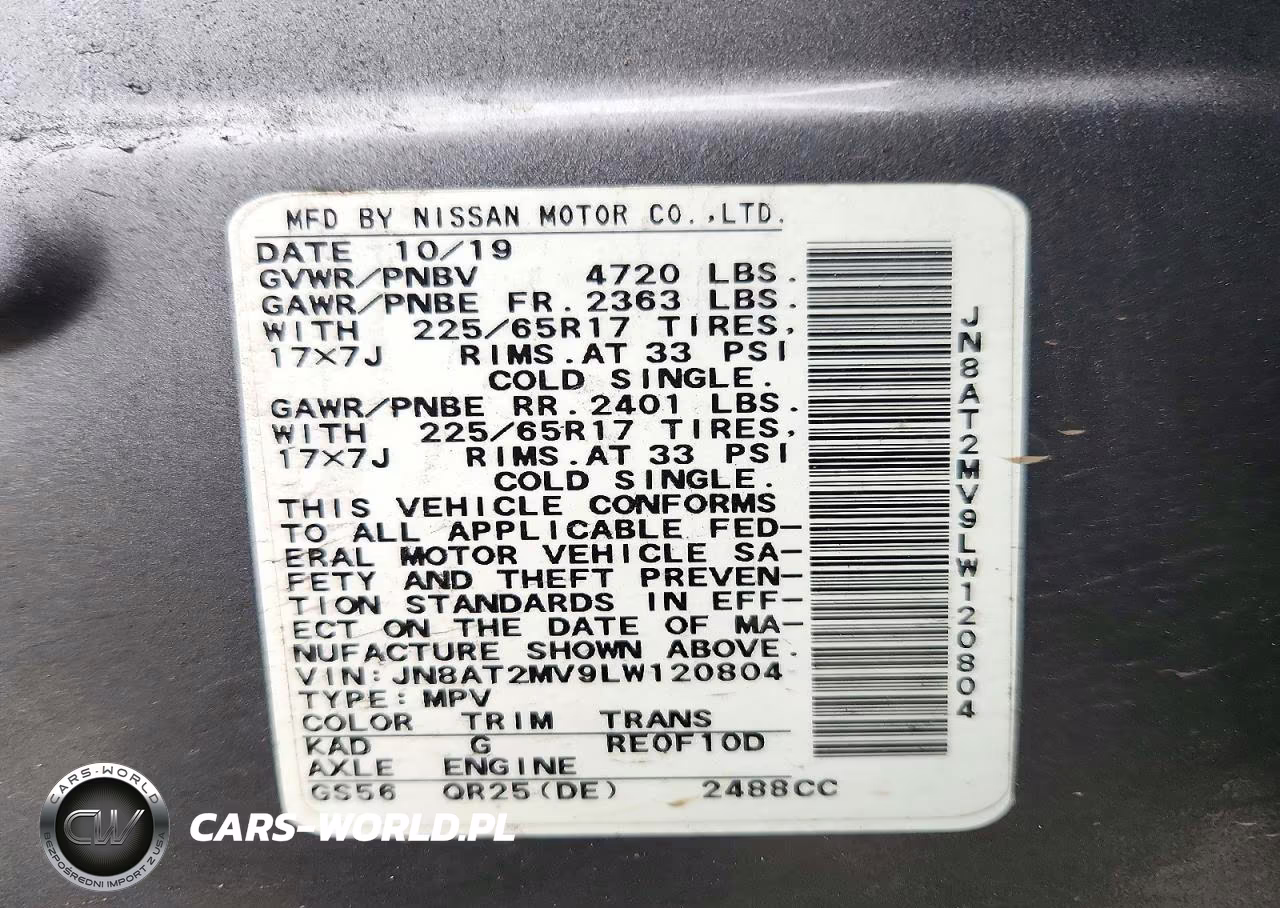 2020 Nissan Rogue Sv VIN:JN8AT2MV9LW120804 - 13
