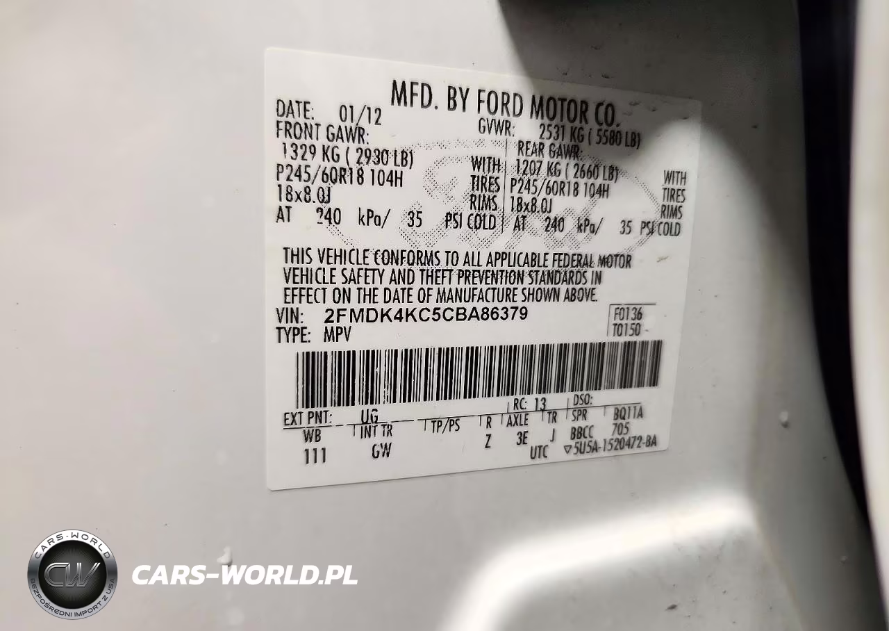2012 Ford Edge Limited VIN:2FMDK4KC5CBA86379 - 13
