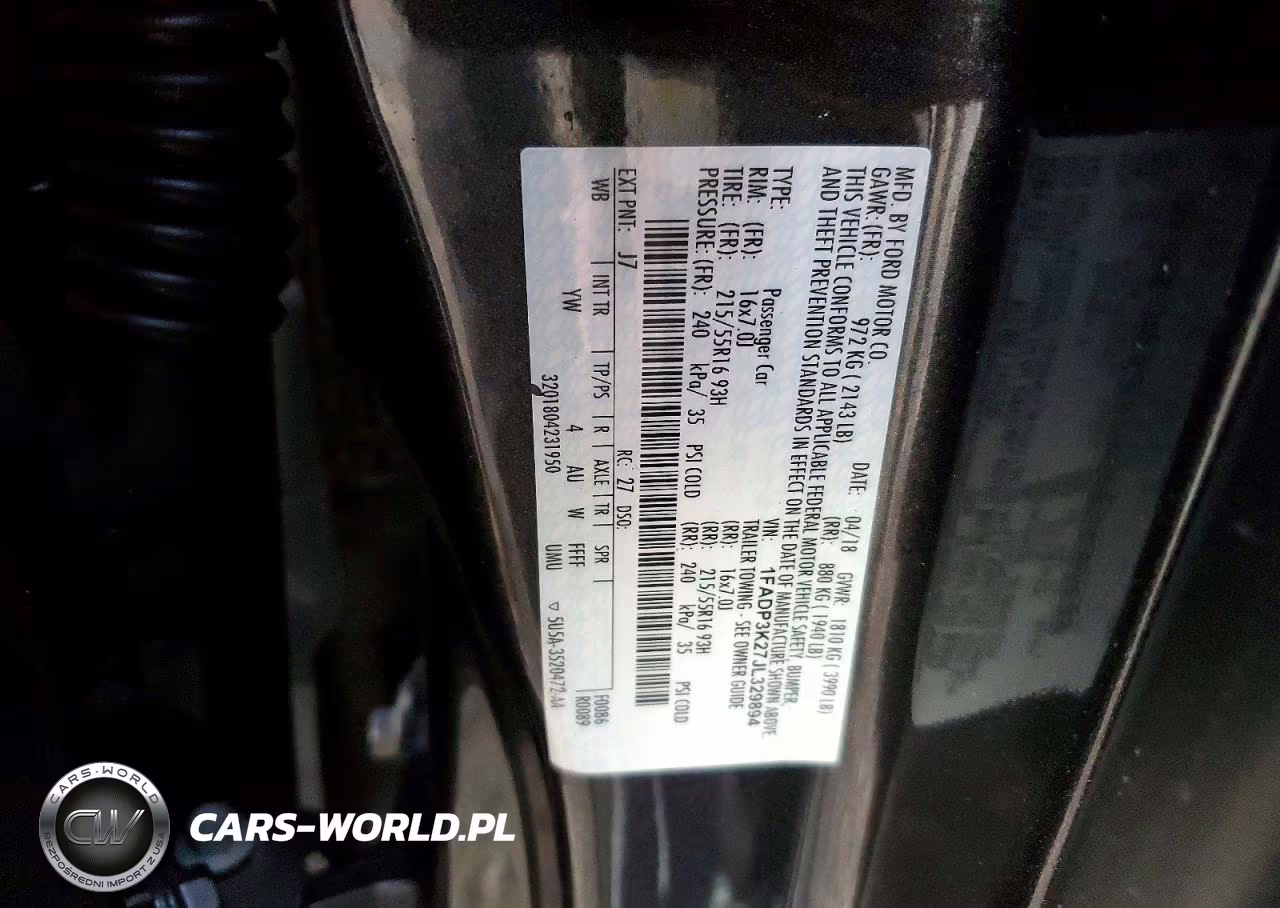 2018 Ford Focus Se VIN:1FADP3K27JL329894 - 12