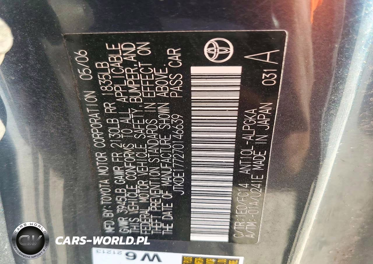 2007 Scion Tc Base VIN:JTKDE177270146639 - 12