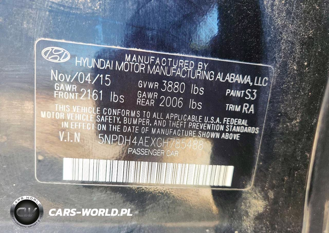 2016 Hyundai Elantra Se VIN:5NPDH4AEXGH785488 - 12