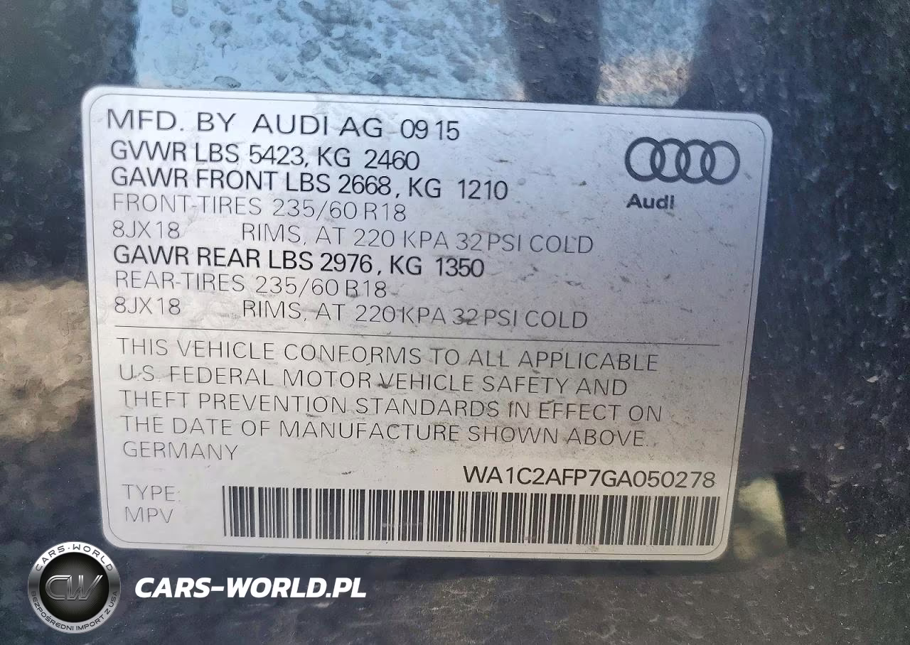 2016 Audi Q5 Premium VIN:WA1C2AFP7GA050278 - 13