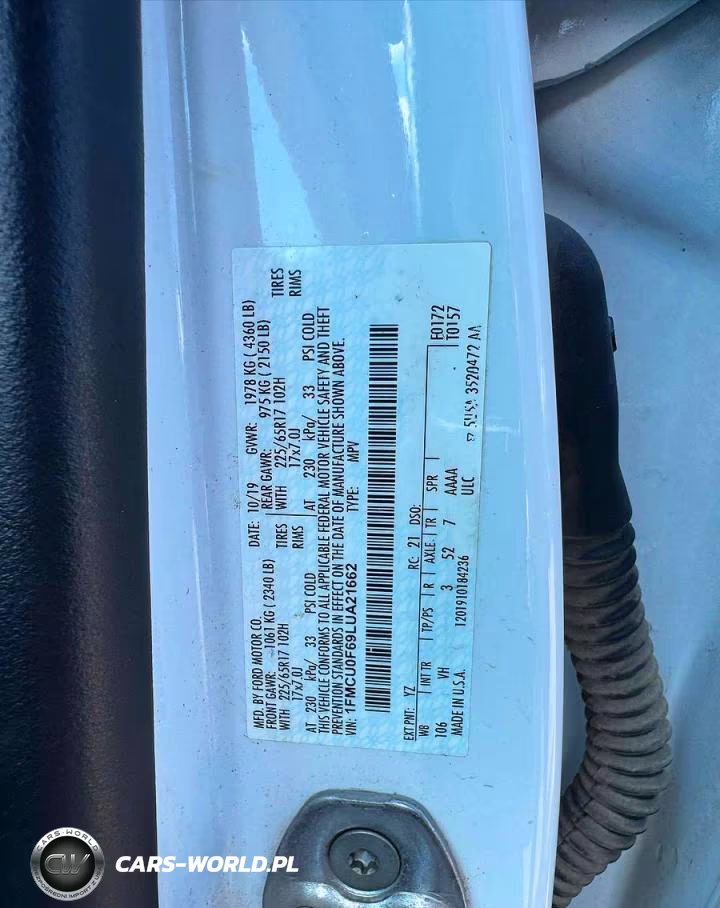 2020 Ford Escape S VIN:1FMCU0F69LUA21662 - 10