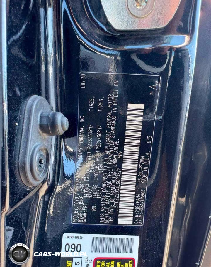 2020 Toyota Sienna L VIN:5TDZZ3DCXLS083327 - 10