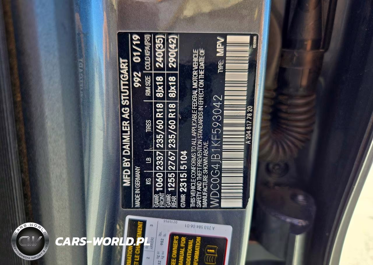 2019 Mercedes-Benz Glc 300 VIN:WDC0G4JB1KF593042 - 13