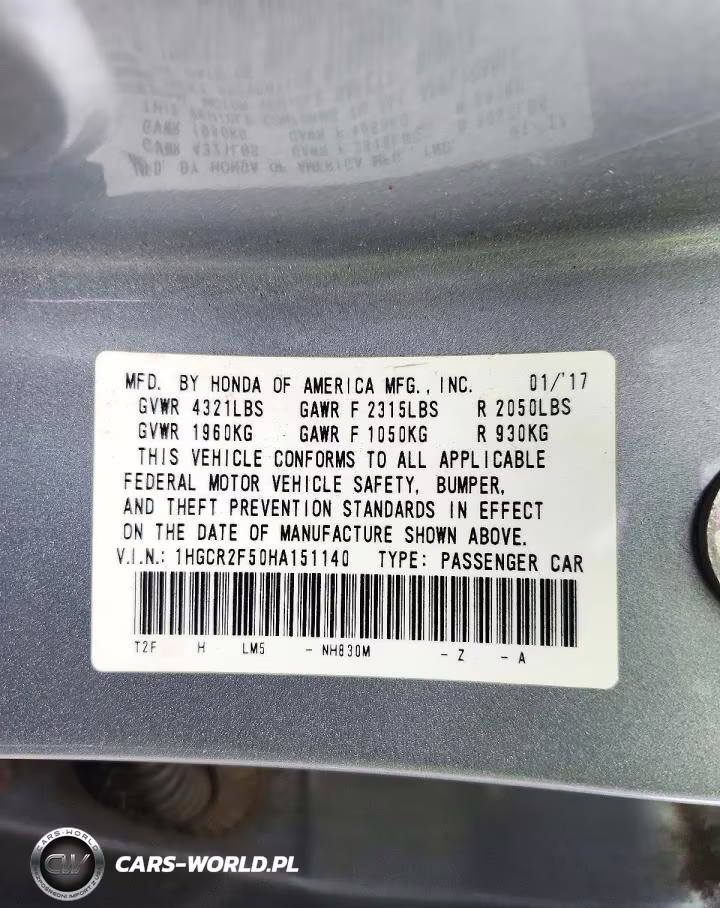 2017 Honda Accord Sport VIN:1HGCR2F50HA151140 - 12