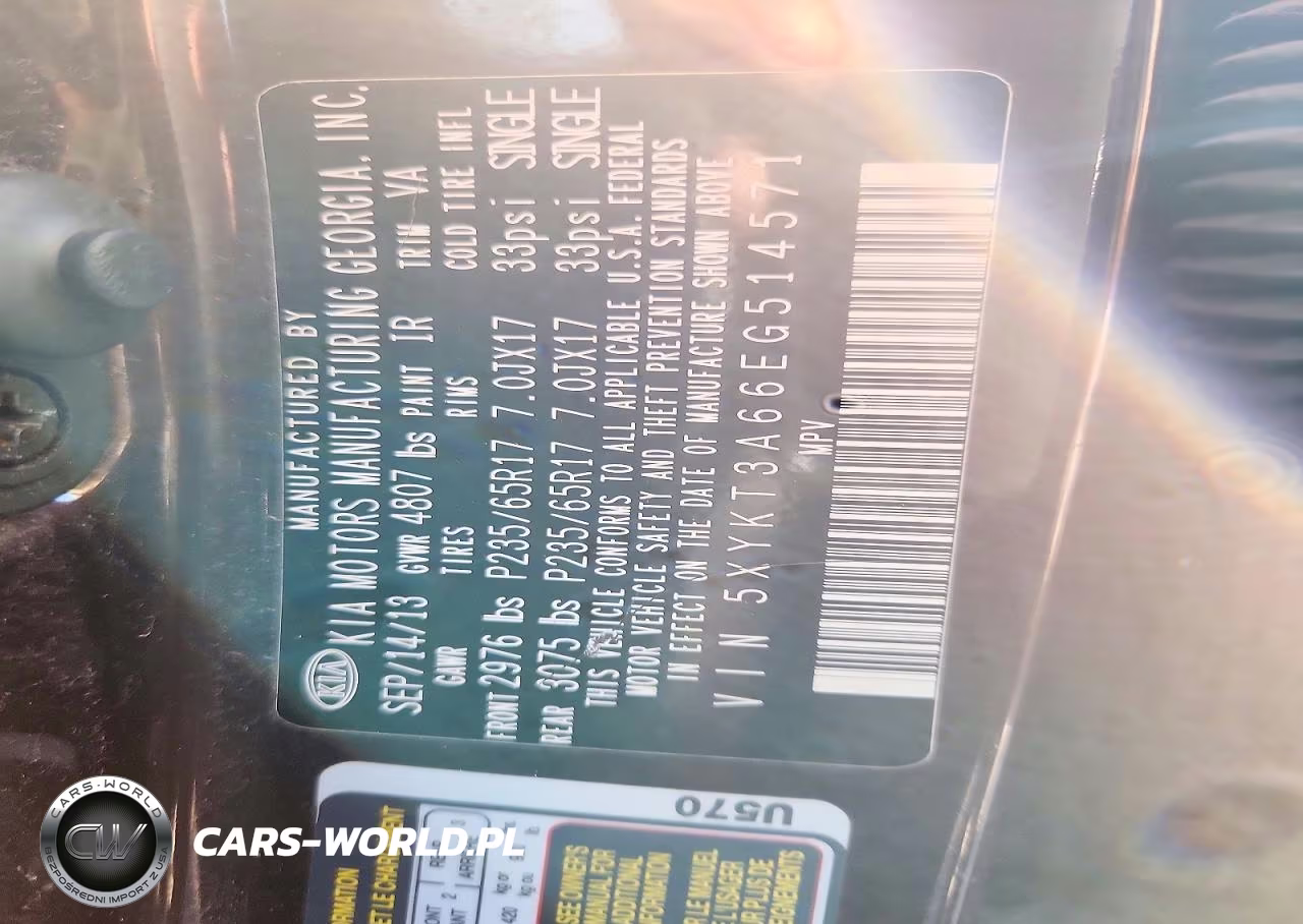 2014 Kia Sorento Lx VIN:5XYKT3A66EG514571 - 13