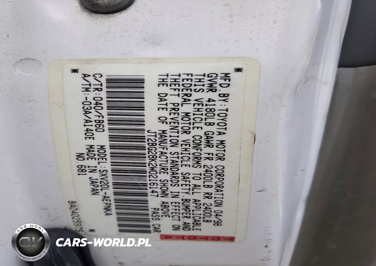 1998 Toyota Camry Le VIN:JT2BG28K2W0216147 - 12