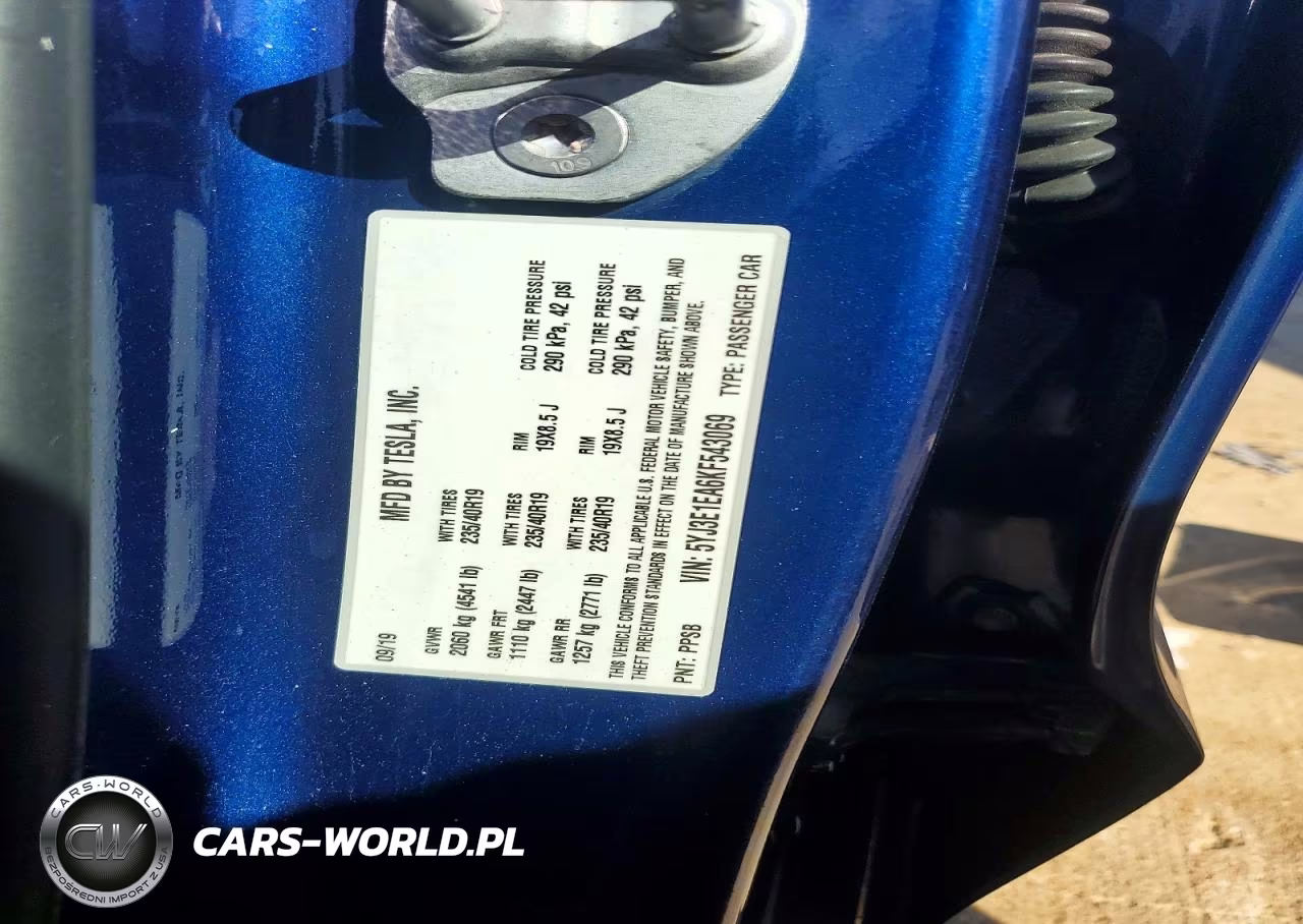 2019 Tesla Model 3 VIN:5YJ3E1EA6KF543069 - 12