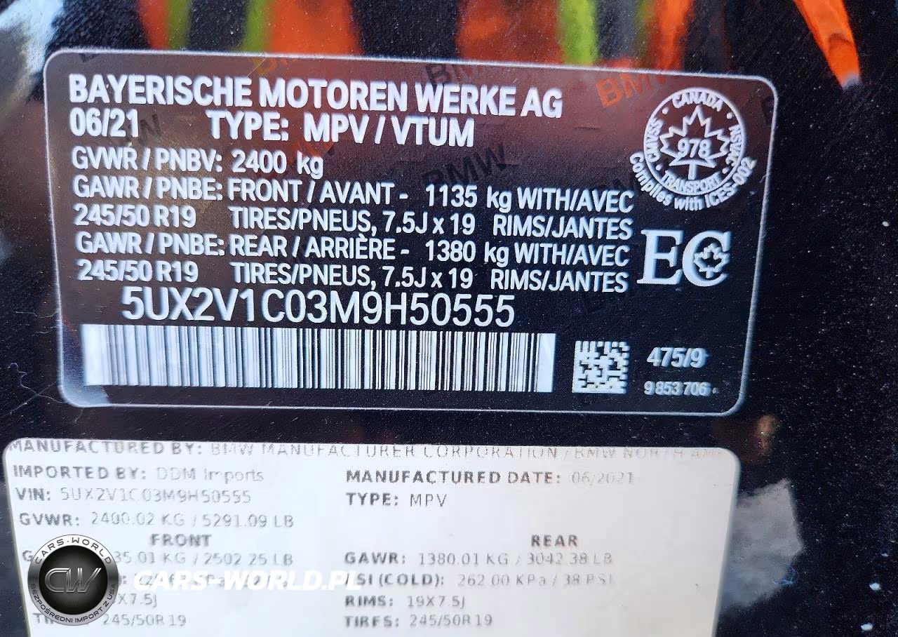 2021 BMW X4 xDrive30I VIN:5UX2V1C03M9H50555 - 14