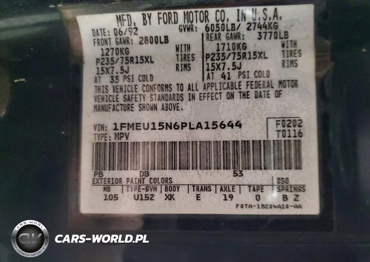 1993 Ford Bronco U100 VIN:1FMEU15N6PLA15644 - 13