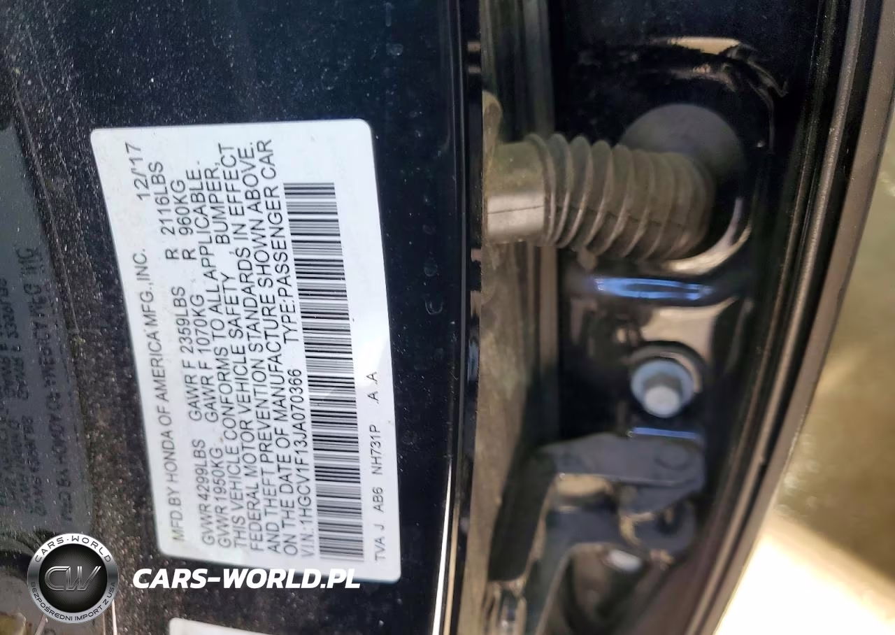 2018 Honda Accord Lx VIN:1HGCV1F13JA070366 - 12