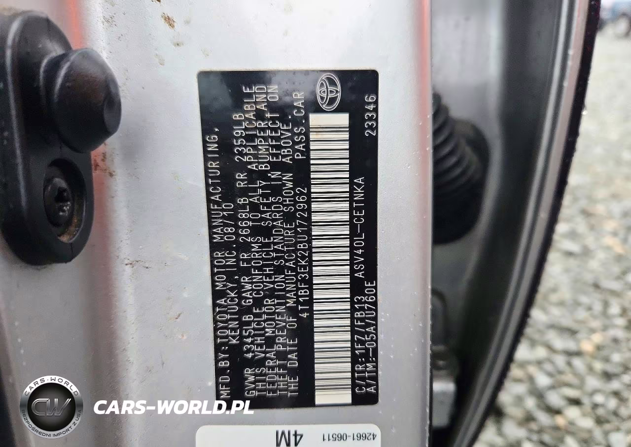 2011 Toyota Camry Le VIN:4T1BF3EK2BU172962 - 12