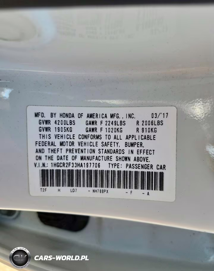 2017 Honda Accord Lx VIN:1HGCR2F33HA197706 - 12