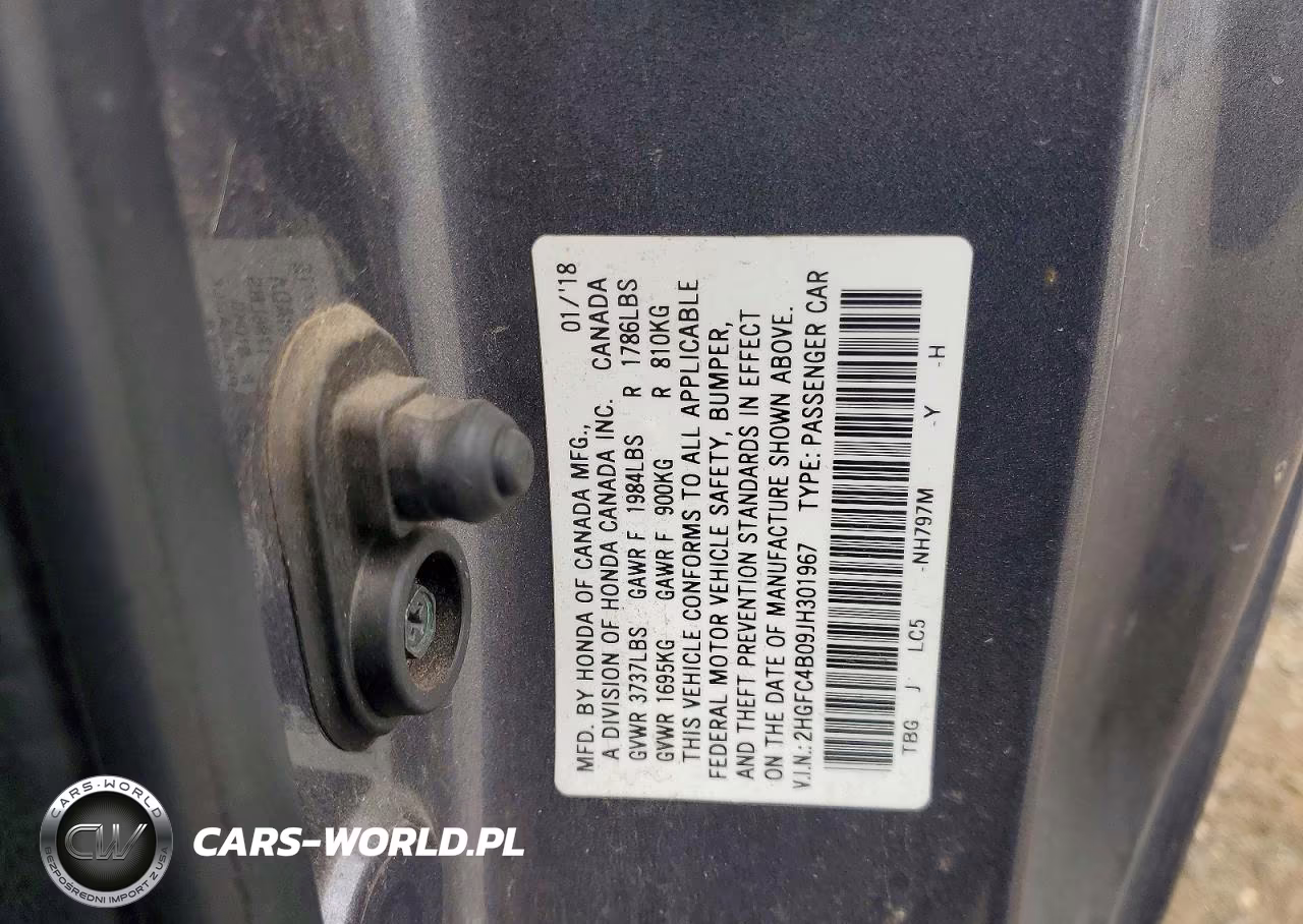 2018 Honda Civic Lx VIN:2HGFC4B09JH301967 - 12