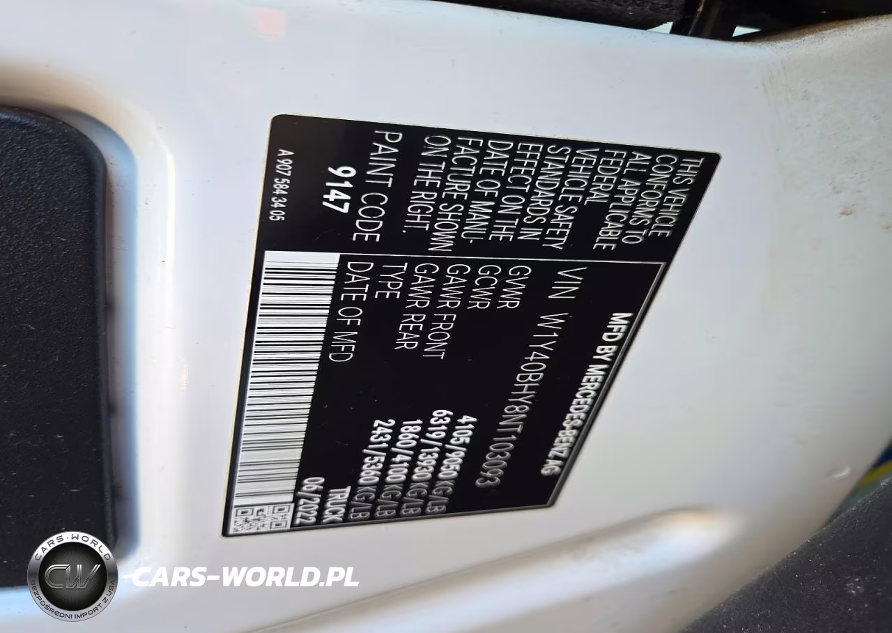 2022 Mercedes-Benz Sprinter 2500 VIN:W1Y40BHY8NT103093 - 12