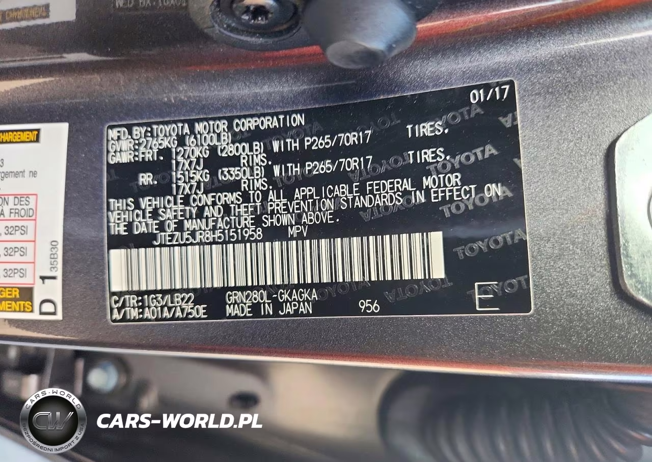 2017 Toyota 4Runner Sr5 Premium VIN:JTEZU5JR8H5151958 - 13
