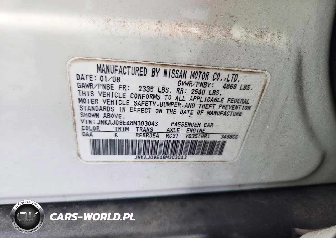 2008 Infiniti Ex35 Base VIN:JNKAJ09E48M303043 - 13