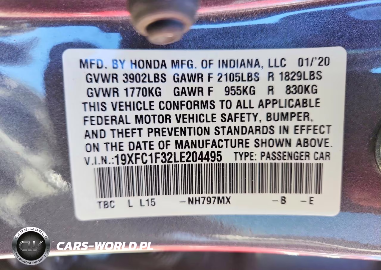 2020 Honda Civic Ex VIN:19XFC1F32LE204495 - 12