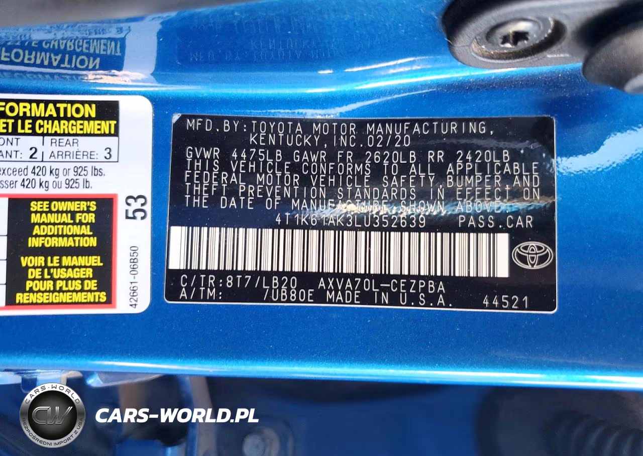 2020 Toyota Camry Xse VIN:4T1K61AK3LU352639 - 12