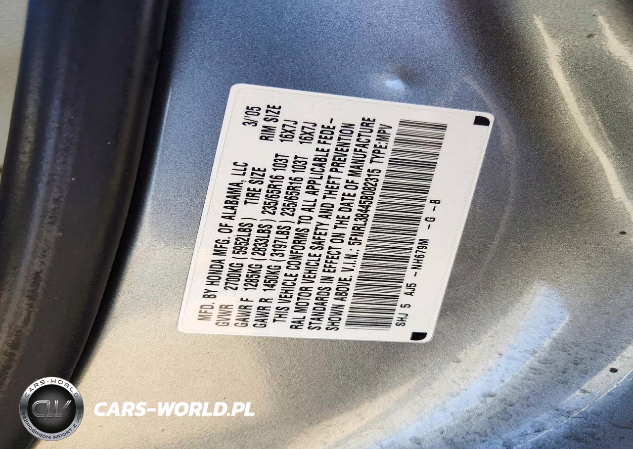 2005 Honda Odyssey Ex VIN:5FNRL38445B082315 - 13