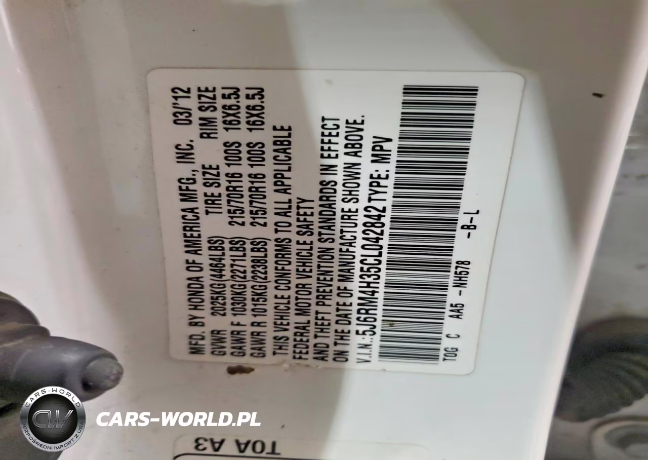 2012 Honda Cr-V Lx VIN:5J6RM4H35CL042842 - 12
