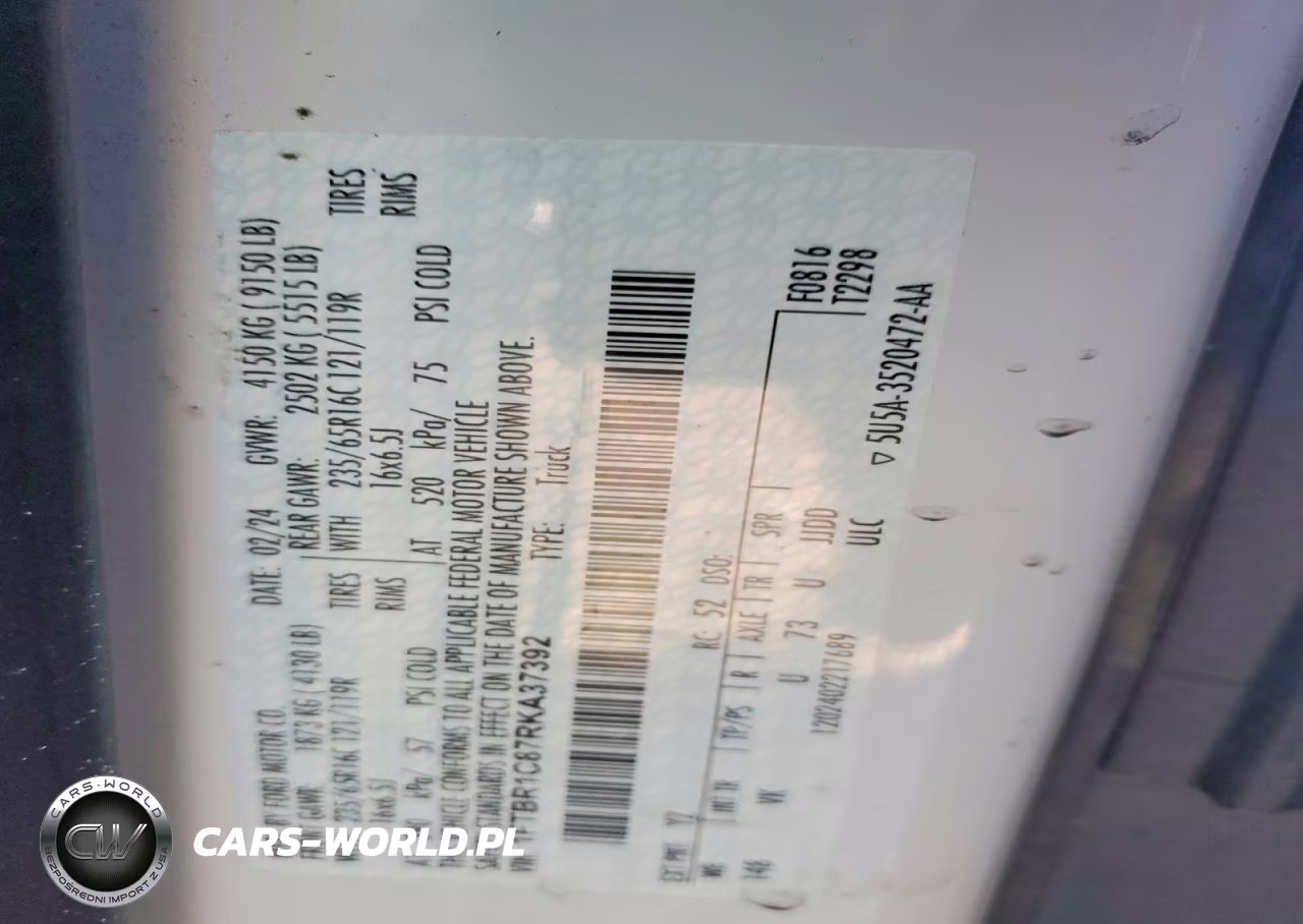 2024 Ford Transit T-250 Utility - Service Van VIN:1FTBR1C87RKA37392 - 13