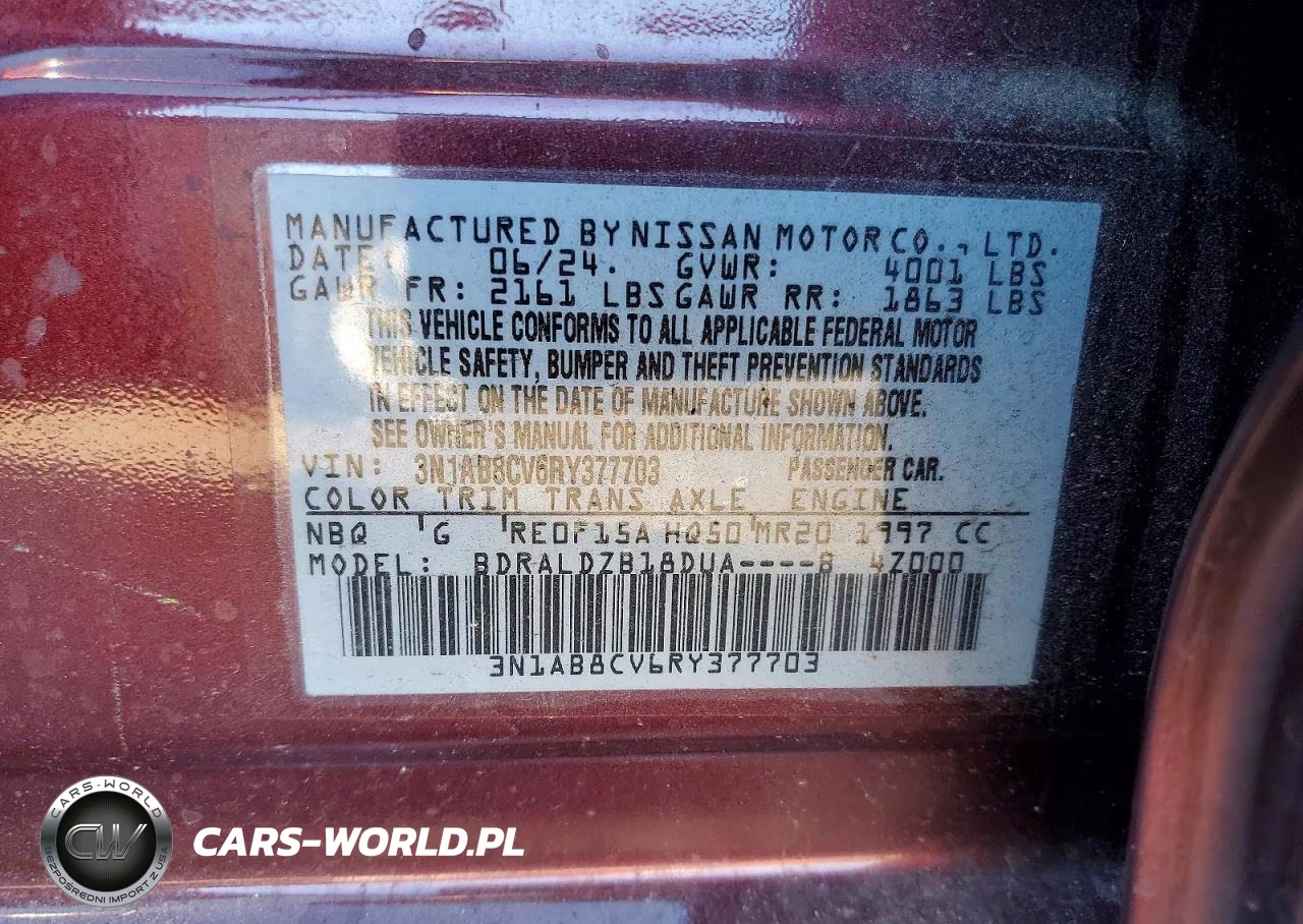 2024 Nissan Sentra Sv VIN:3N1AB8CV6RY377703 - 12