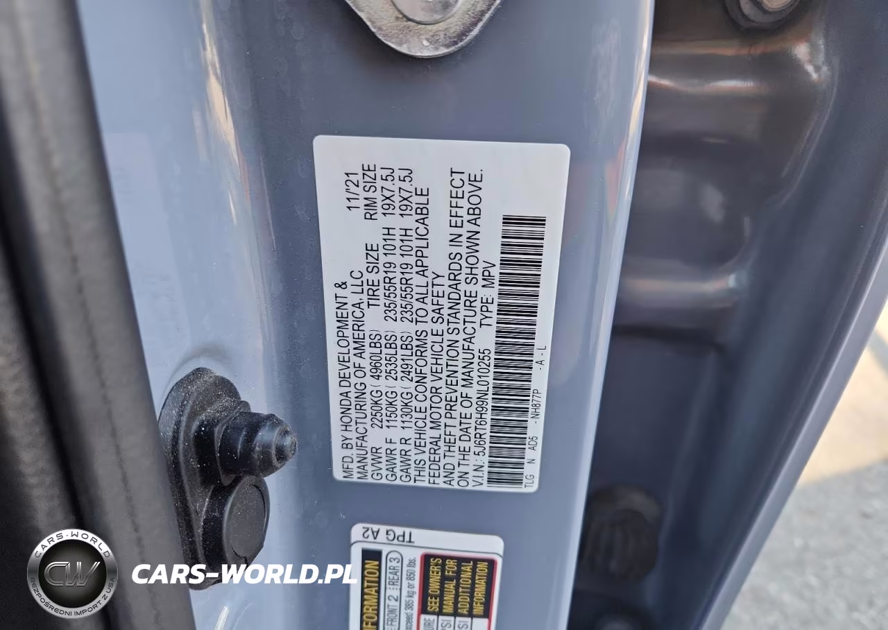 2022 Honda Cr-V Touring VIN:5J6RT6H99NL010255 - 13