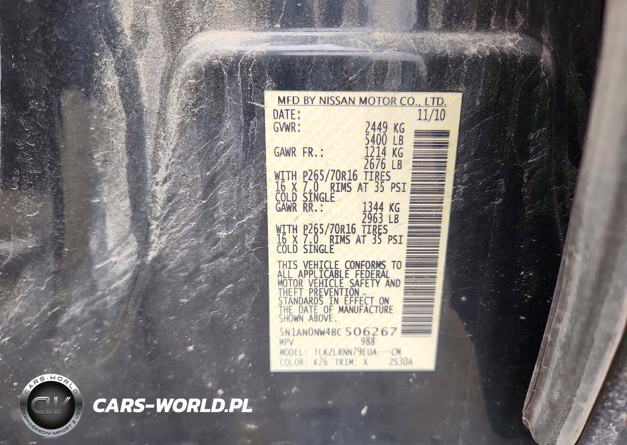 2011 Nissan Xterra X VIN:5N1AN0NW4BC506267 - 13