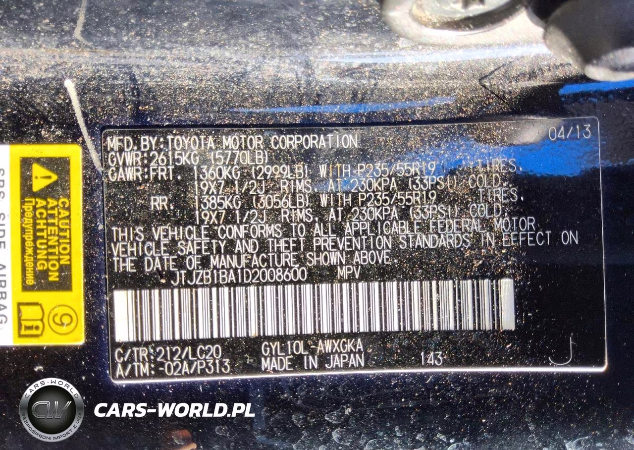 2013 Lexus Rx 450H VIN:JTJZB1BA1D2008600 - 13