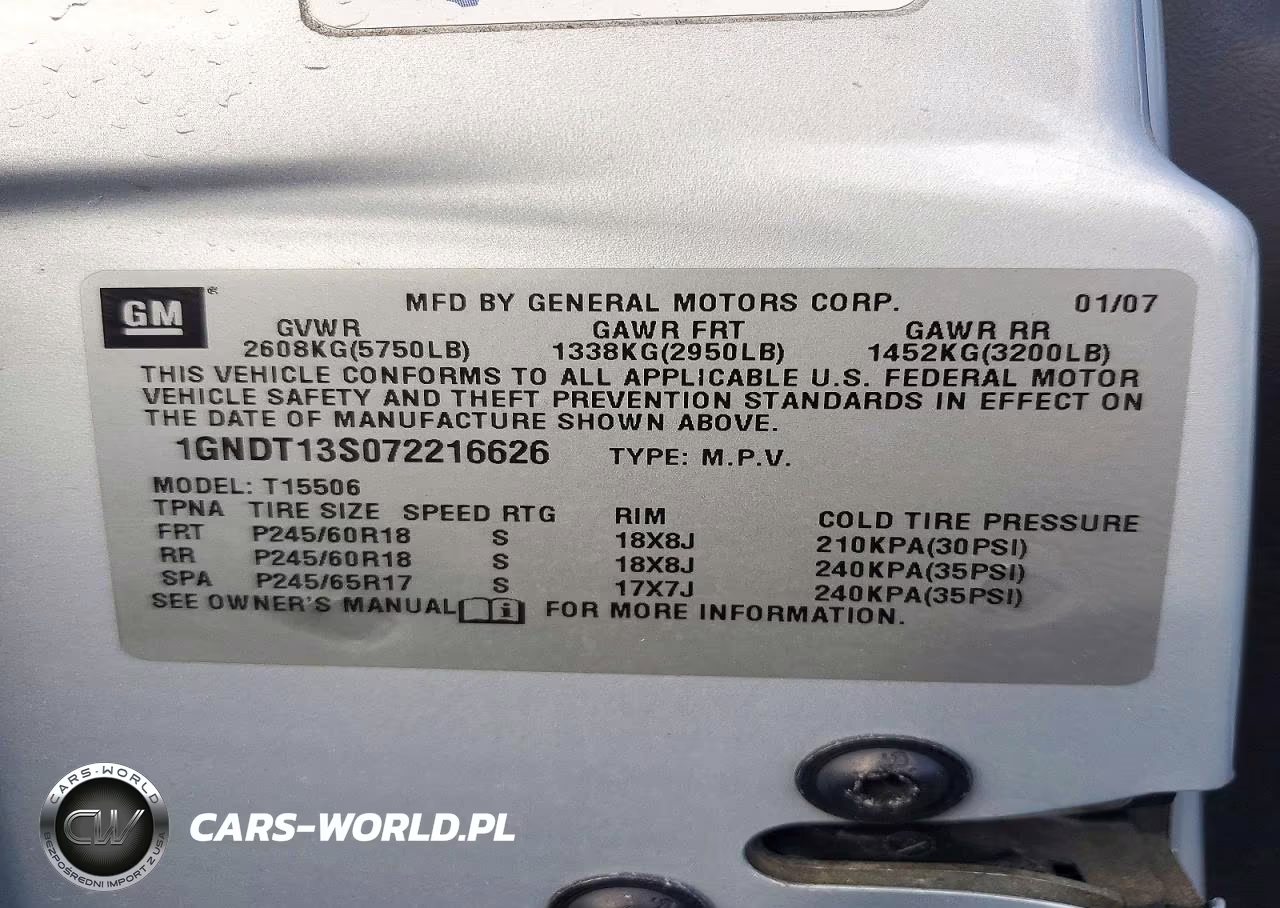 2007 Chevrolet Trailblazer Ls VIN:1GNDT13S072216626 - 13