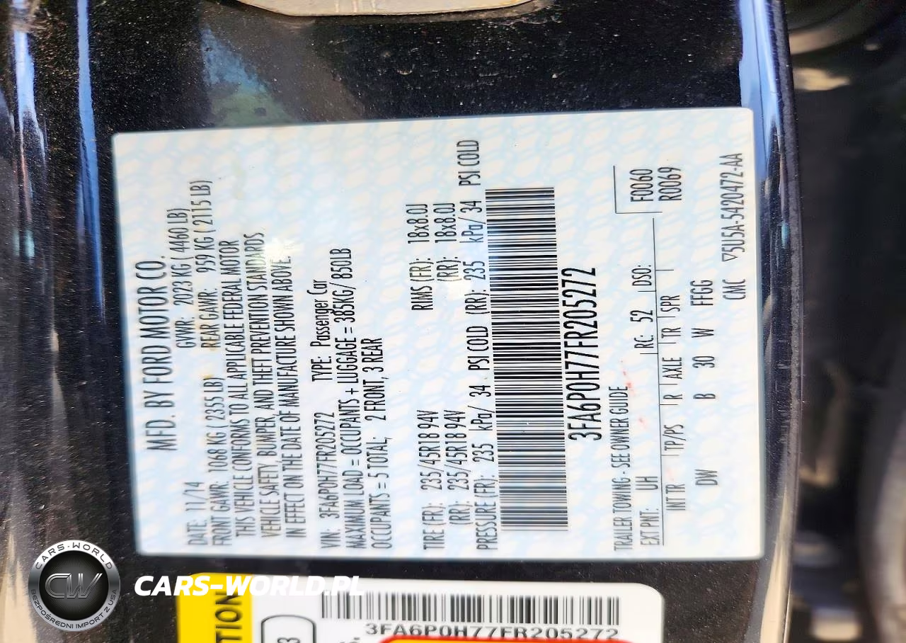 2015 Ford Fusion Se VIN:3FA6P0H77FR205272 - 12