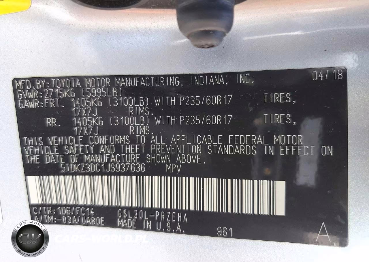 2018 Toyota Sienna Le VIN:5TDKZ3DC1JS937636 - 13