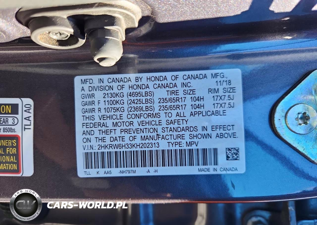 2019 Honda Cr-V Lx VIN:2HKRW6H33KH202313 - 13