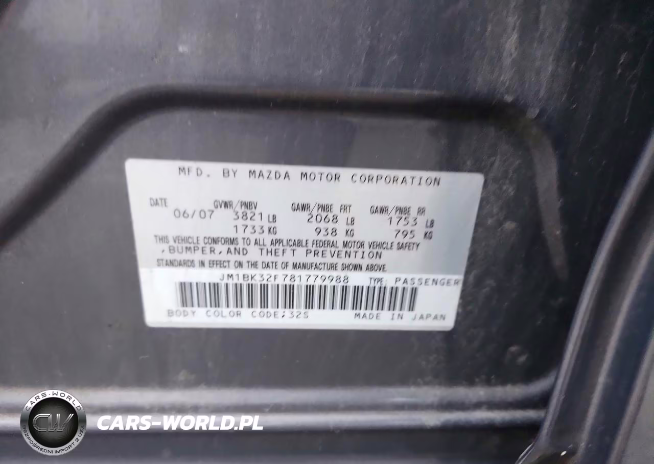 2008 Mazda 3 I VIN:JM1BK32F781779988 - 12