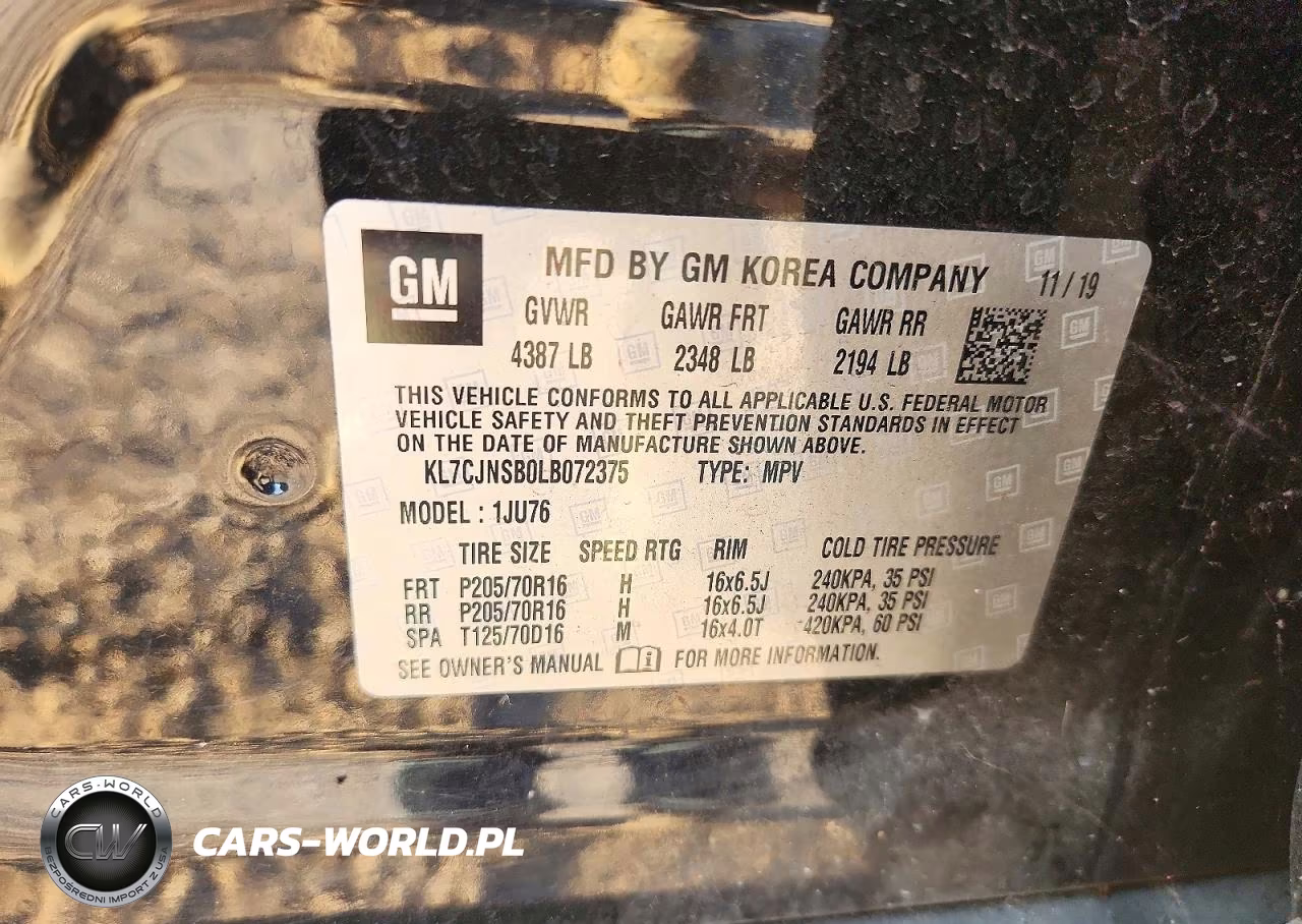 2020 Chevrolet Trax Ls VIN:KL7CJNSB0LB072375 - 12