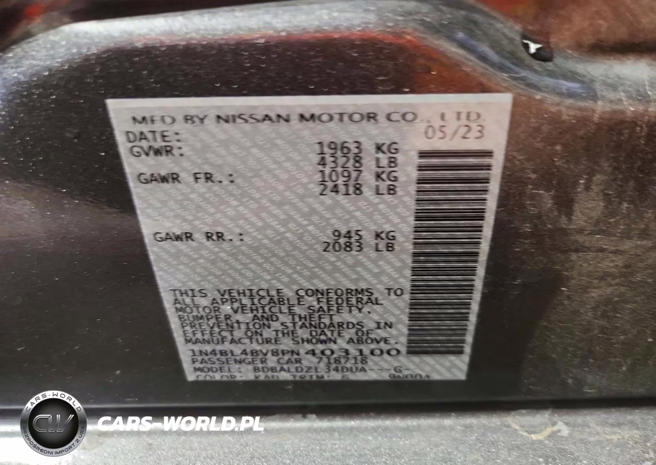 2023 Nissan Altima S VIN:1N4BL4BV8PN403100 - 12