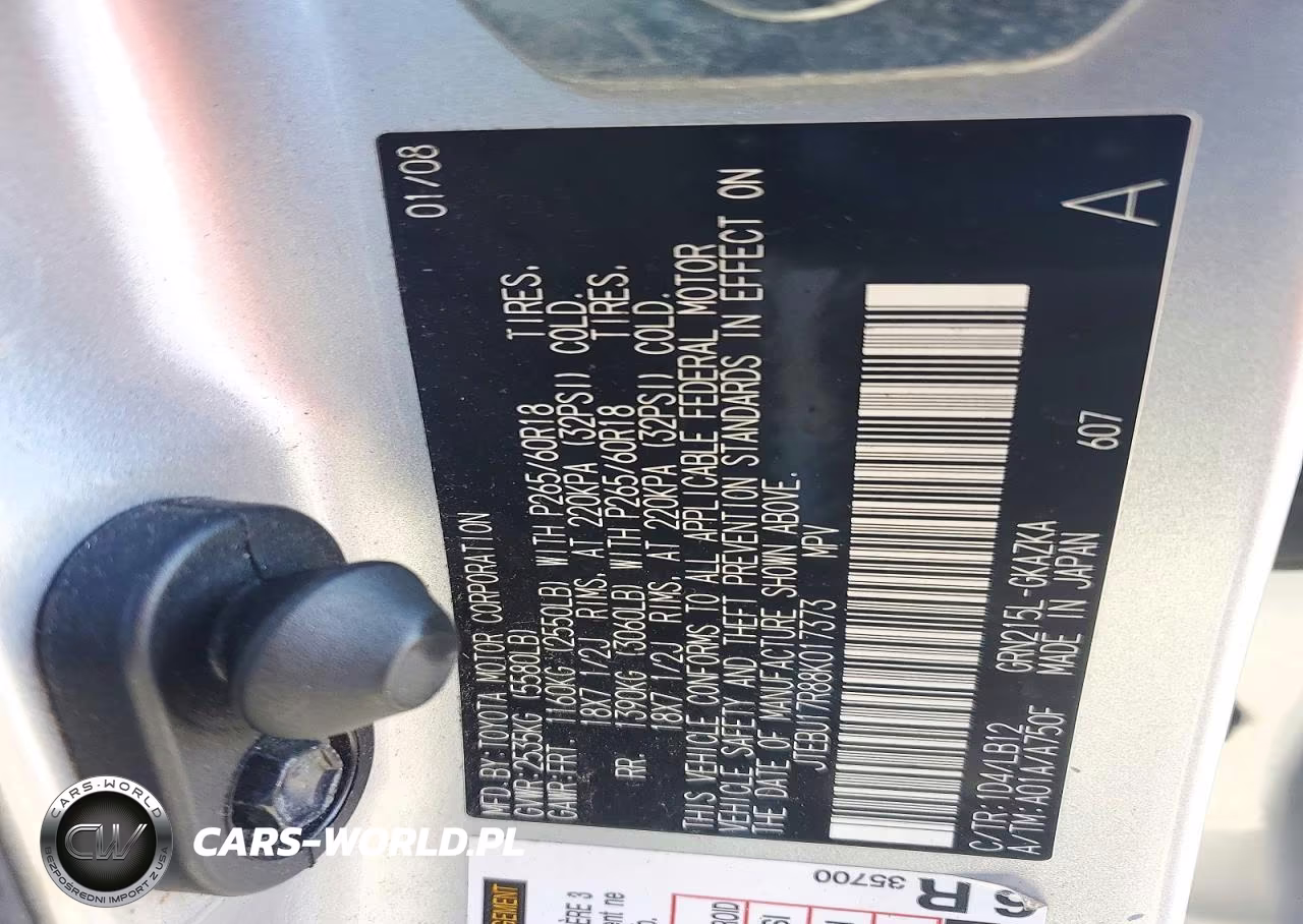 2008 Toyota 4Runner Limited VIN:JTEBU17R88K017373 - 13