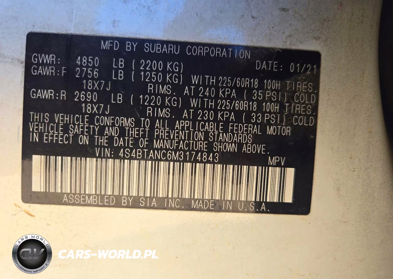 2021 Subaru Outback Limited VIN:4S4BTANC6M3174843 - 12