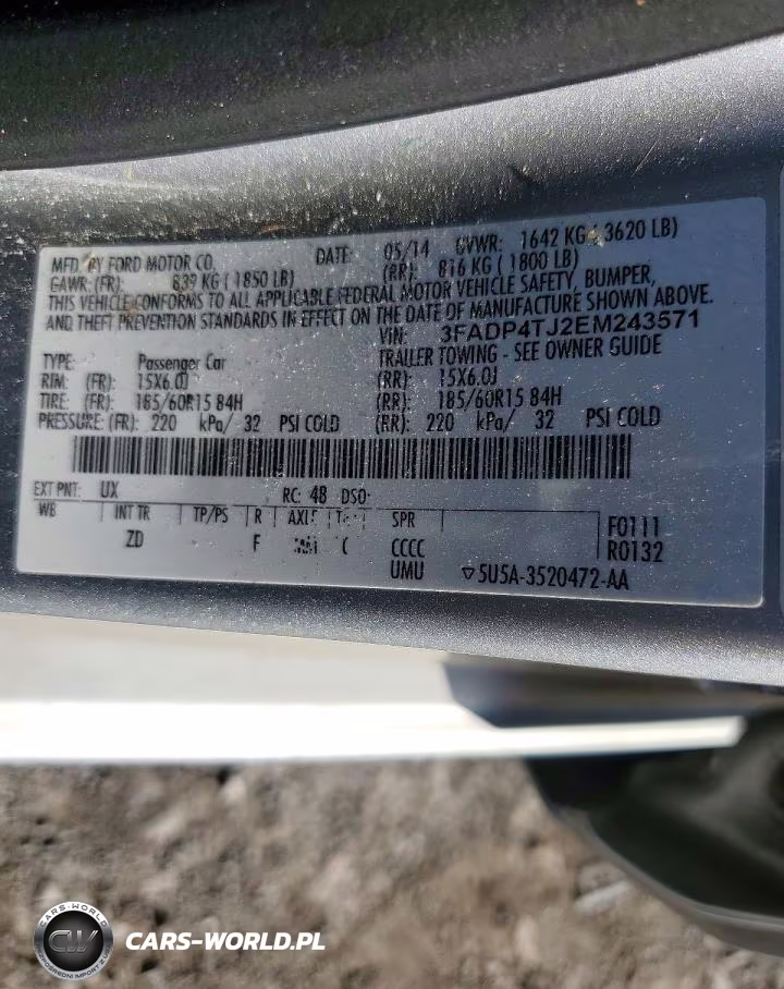 2014 Ford Fiesta S VIN:3FADP4TJ2EM243571 - 13