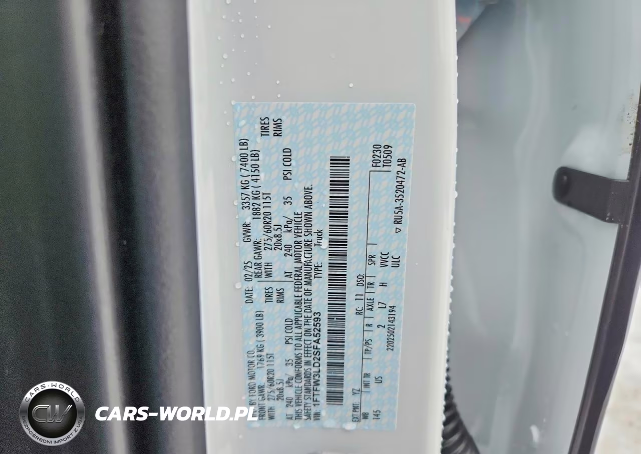 2025 Ford F150 Xlt VIN:1FTFW3LD2SFA52593 - 12