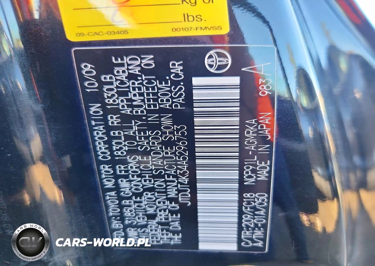 2010 Toyota Yaris Base VIN:JTDJT4K34A5296753 - 12