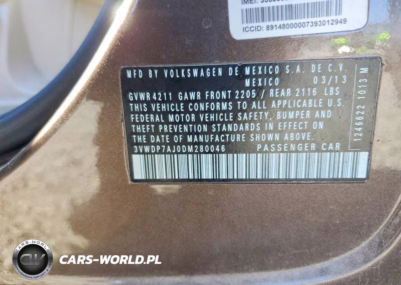 2013 Volkswagen Jetta Se VIN:3VWDP7AJ0DM280046 - 12