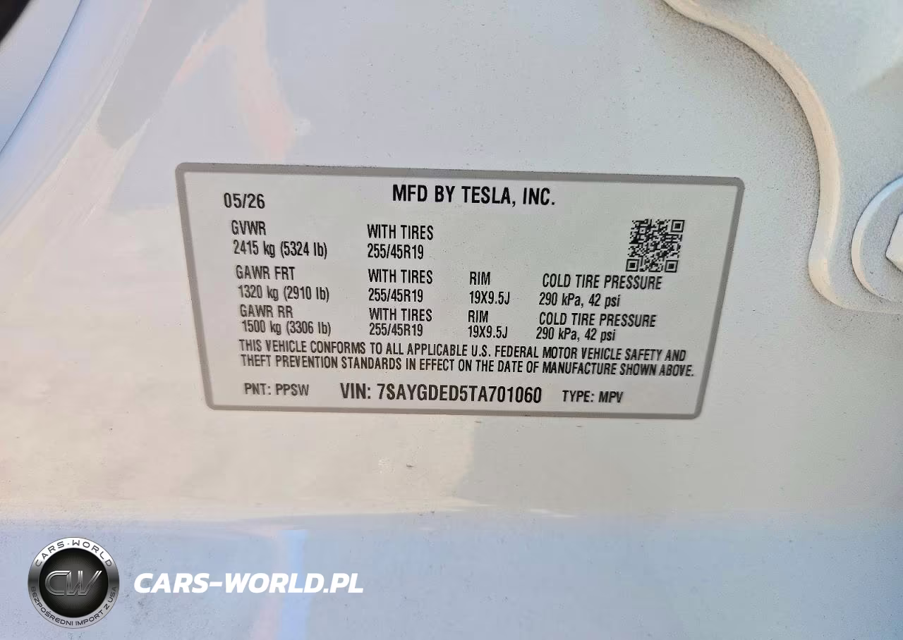 2026 Tesla Model Y VIN:7SAYGDED5TA701060 - 12