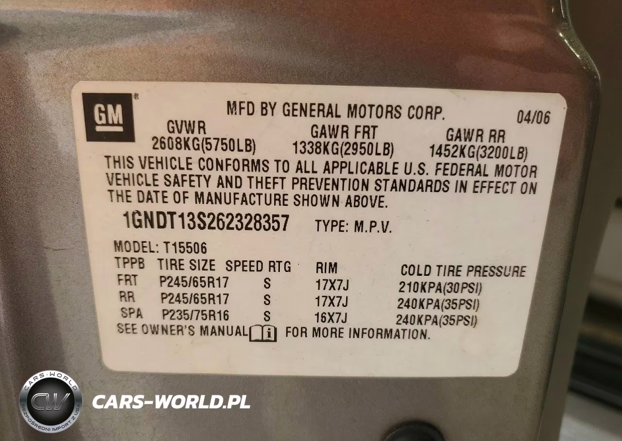2006 Chevrolet Trailblazer Ls VIN:1GNDT13S262328357 - 13