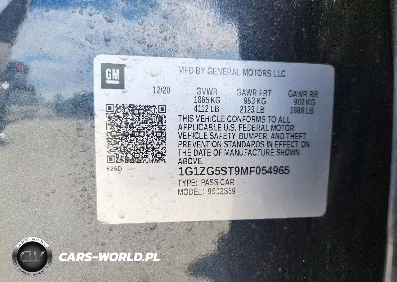 2021 Chevrolet Malibu Rs VIN:1G1ZG5ST9MF054965 - 12