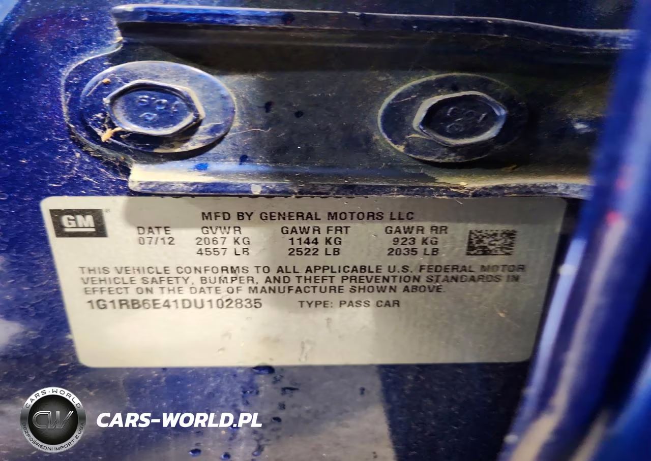 2013 Chevrolet Volt VIN:1G1RB6E41DU102835 - 12