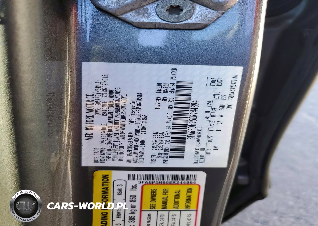 2014 Ford Fusion Se VIN:3FA6P0H95ER244894 - 12
